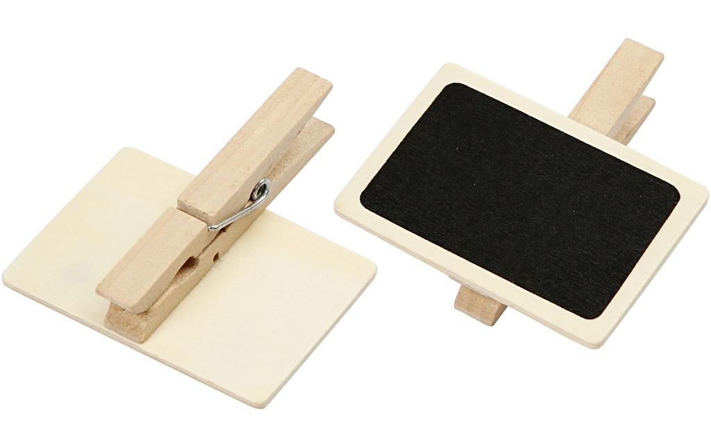 Creativ Company Mini-tableau noir avec agrafes 6.8 x 4.7 cm, 100 pièces