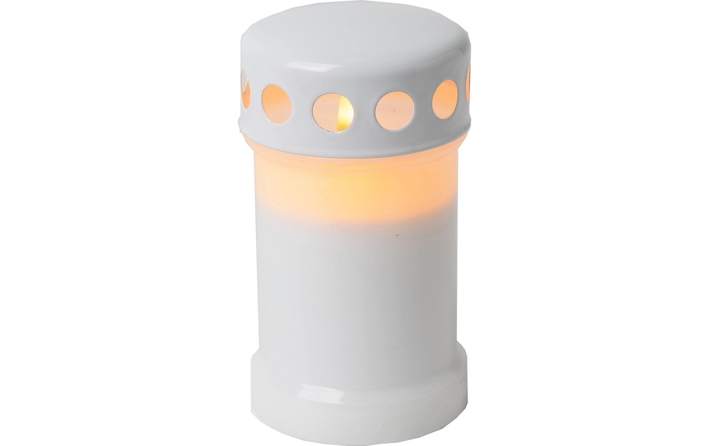 Star Trading Bougie funéraire LED Serene Extérieur, blanc, hauteur 13.5 cm