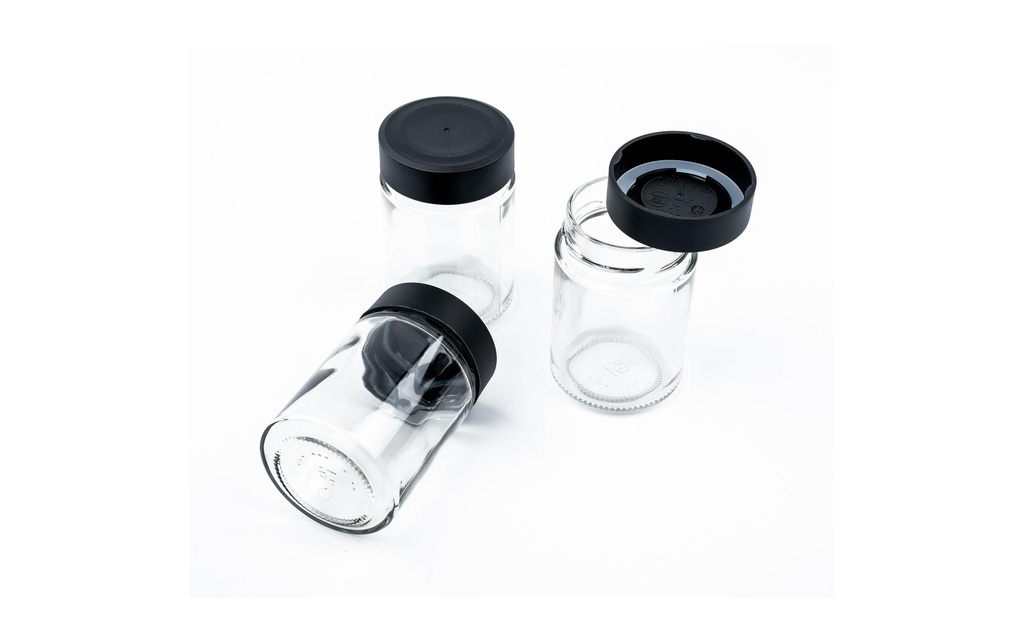 Silwy Set de verres magnétiques d'épicerie fine, 192 ml 0.192 l, Transparent/Blanc