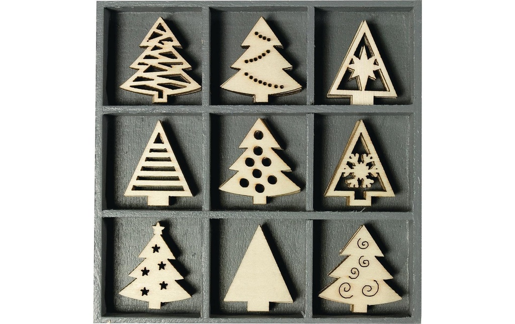 Heyda Décoration à saupoudrer Bois, Arbres de Noël