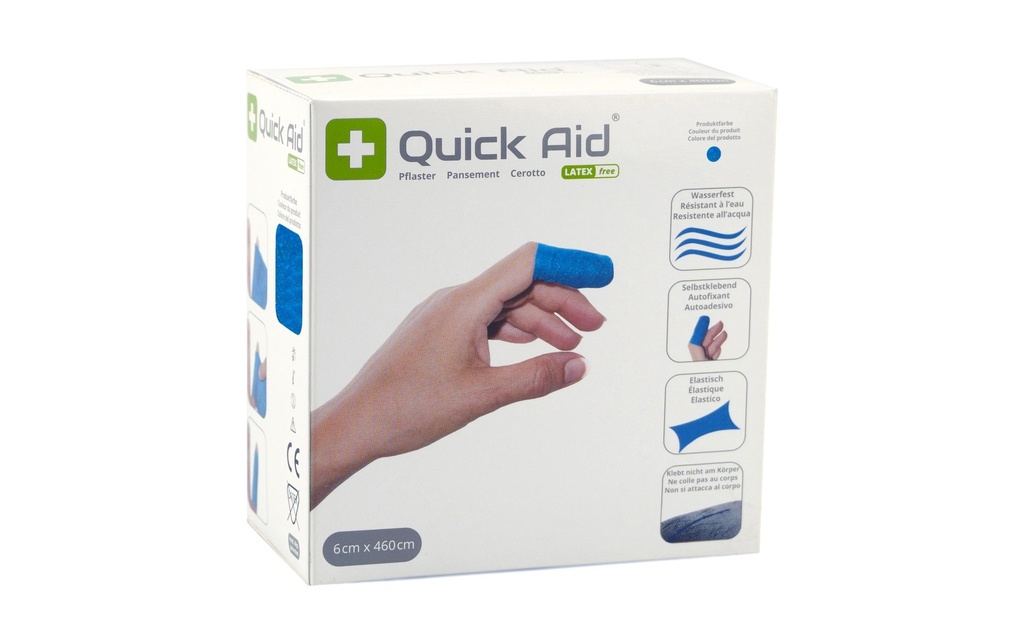 Quick Aid Pansement adhésif bleu, 6 x 460 cm