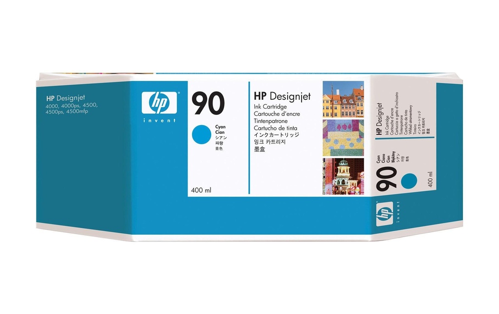 HP Encre Nr. 90 (C5061A) Cyan