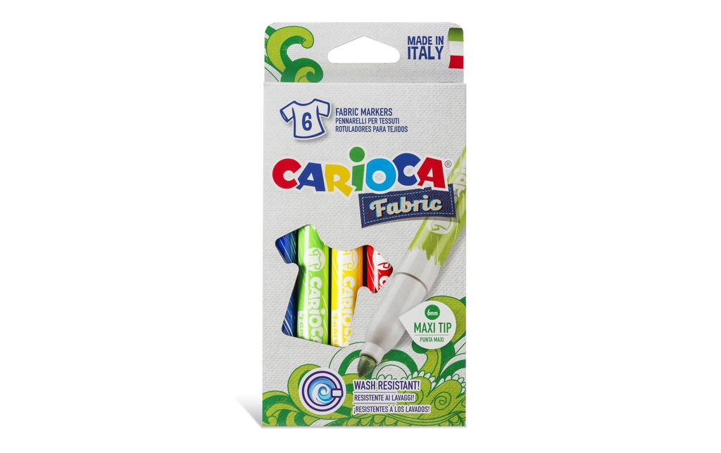 Carioca Marqueur pour textiles Fabric 6 pièces
