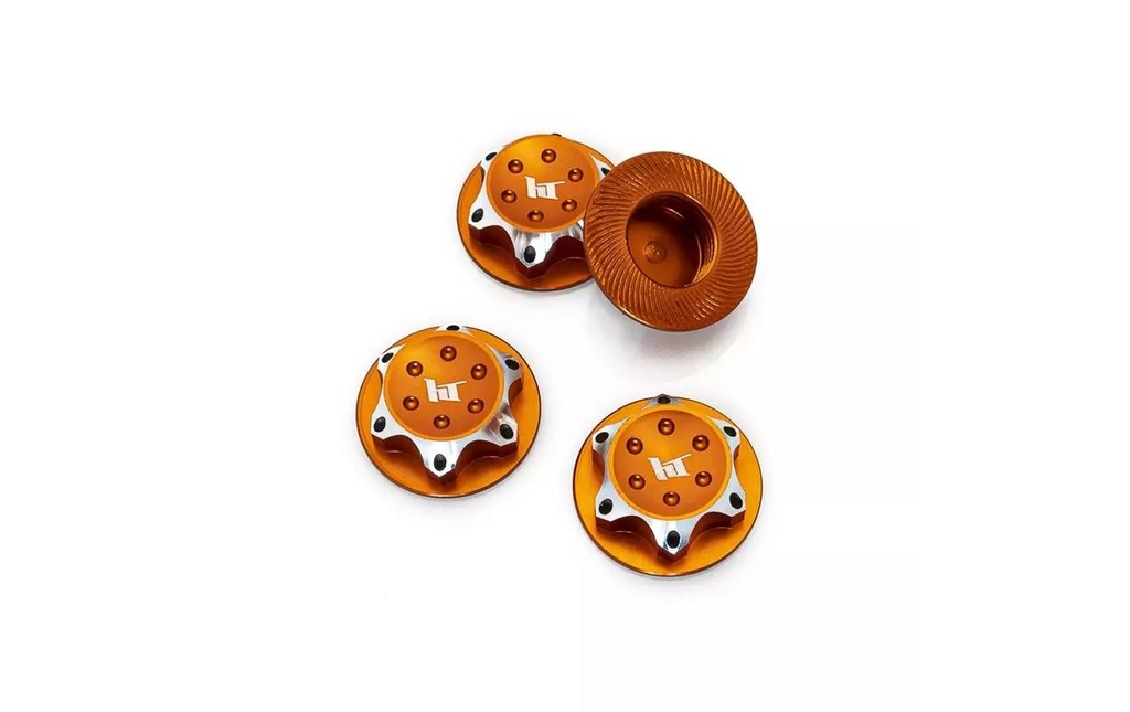 Hobbytech Écrous de roues aluminium 17 mm Orange, 4 pièces, 1:8