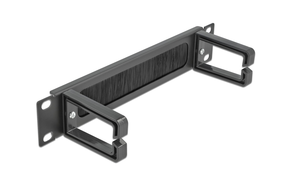 Delock Joint-brosse avec 2 supports, 1U , Noir