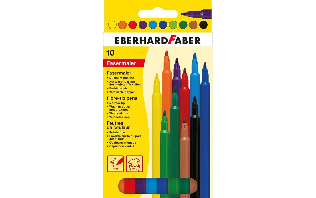 Eberhard Faber Crayon feutre Mince, étui carton de 10 pièces