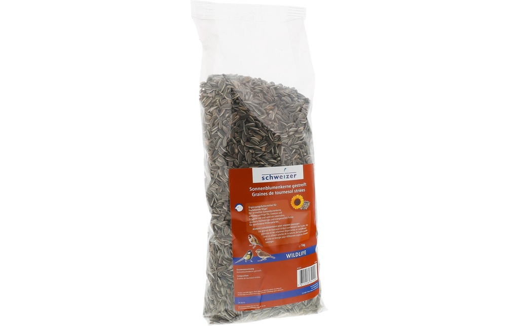 Eric Schweizer Nourriture d’hiver pour oiseaux Graines de tournesol rayées, 1 kg