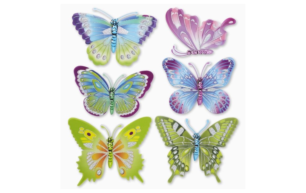 HobbyFun Autocollant 3D Papillon 1 feuille