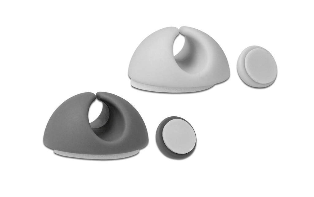 Delock Porte-câble 6.5 mm 2x3 pièces, gris et blanc