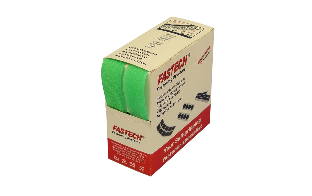 FASTECH Boîte de bande auto-agrippante Vert fluo