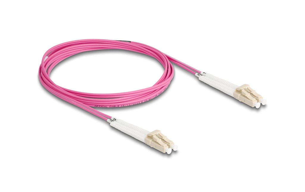 Delock Câble patch à fibre optique Multimode LC – LC, OM4, Duplex, 2 m