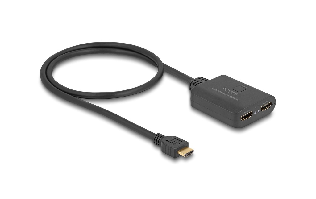 Delock Diviseur de signaux à 2 ports HDMI – HDMI 4K 60 Hz à échelle réduite