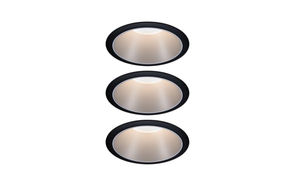 Paulmann Spot encastré Set Cole Coin 3-Stepdim, 18W,2700K,noir/argenté