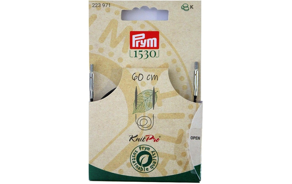 Prym 1530 Corde et accessoires pour aiguilles circulaires, 60 cm