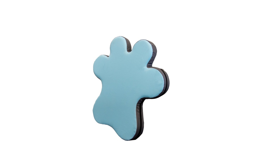 ONE DOG ONE BONE Coussin pour piscine pour chiens, Forme de la patte, Bleu/Gris