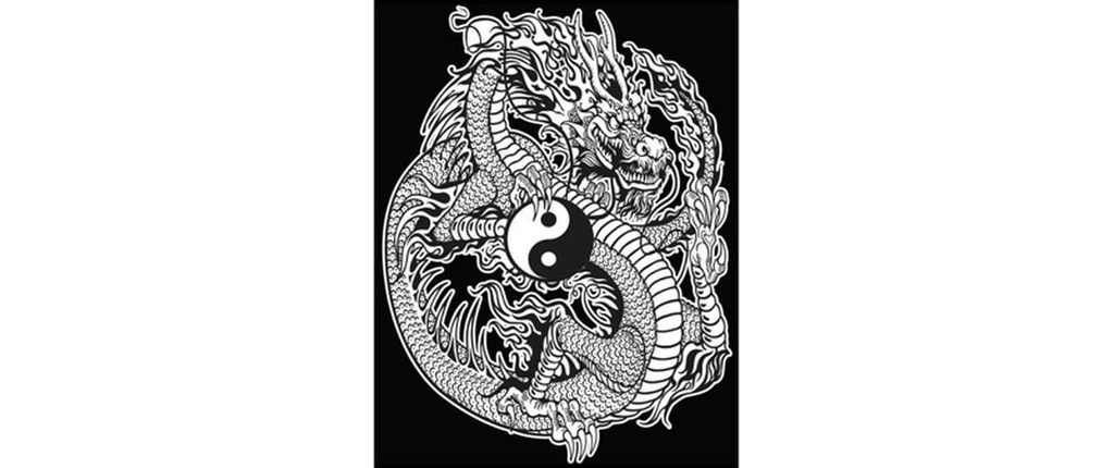 Tataruga Kits de peinture Image de velours A4, dragon YinYang