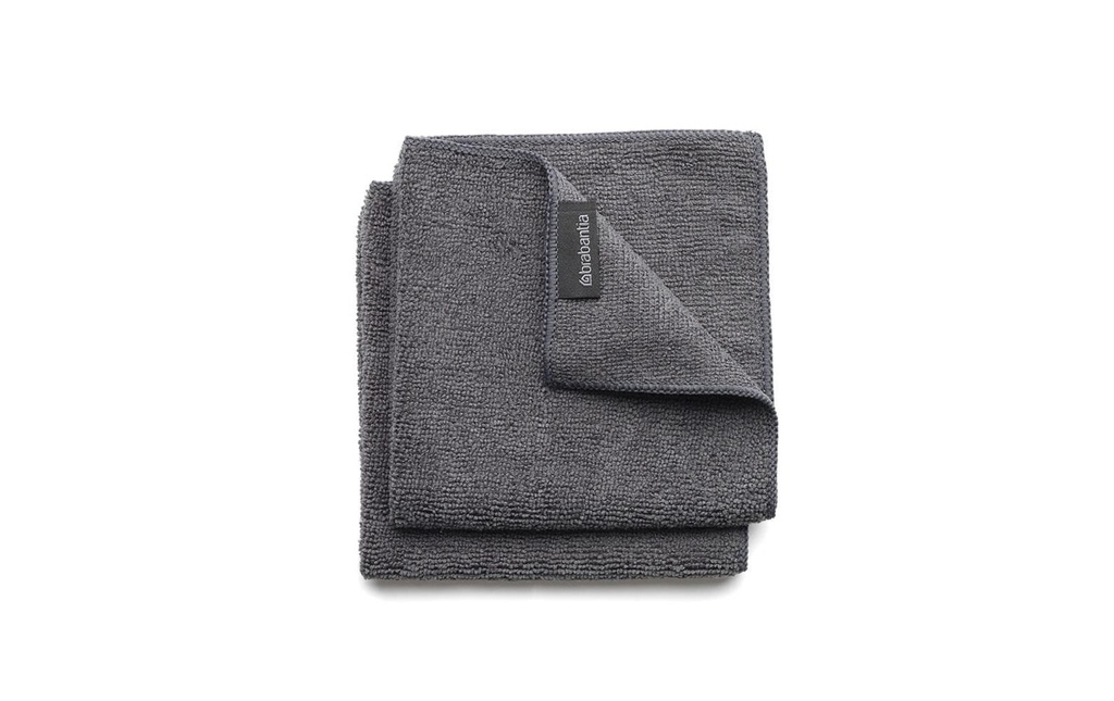 Brabantia Chiffon de nettoyage en microfibre 2 pièces, Foncé