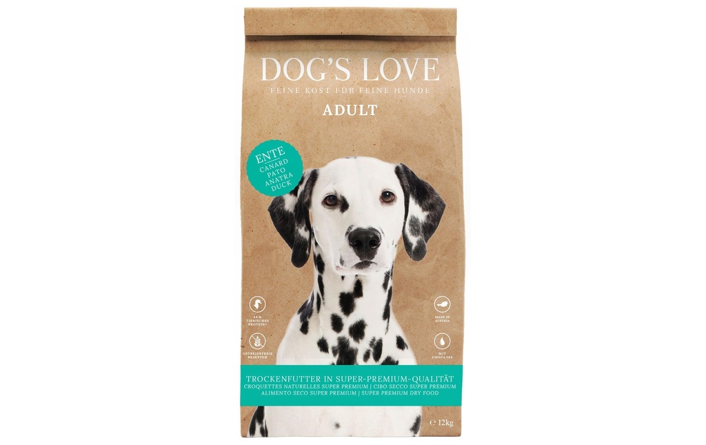 Dog's Love Alimentation sèche Adulte, Canard, 12 kg
