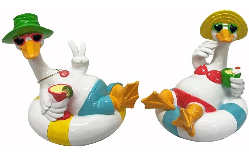 Dameco Figure décorative Canard «Beach» 2 pièces