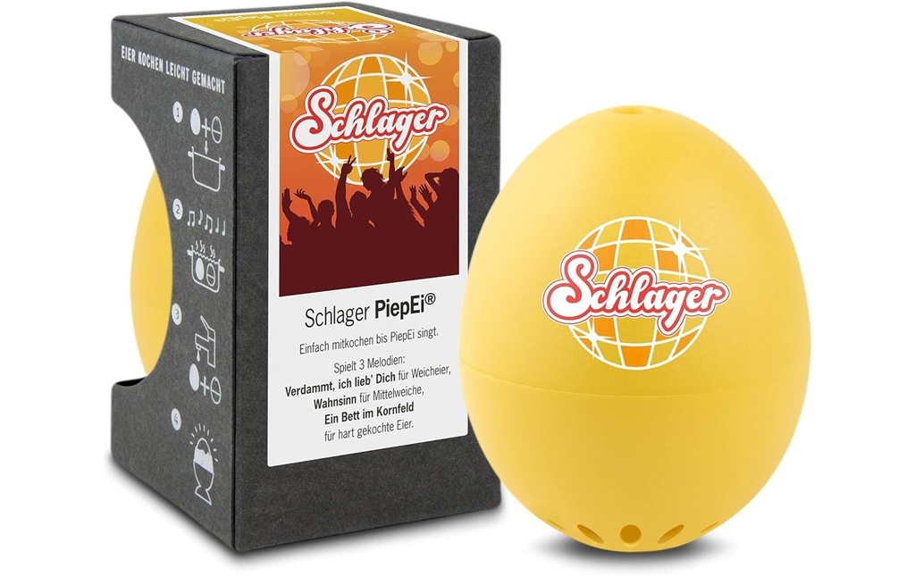 PiepEi Minuteur de cuisine Oeuf chantant Schlager, Jaune