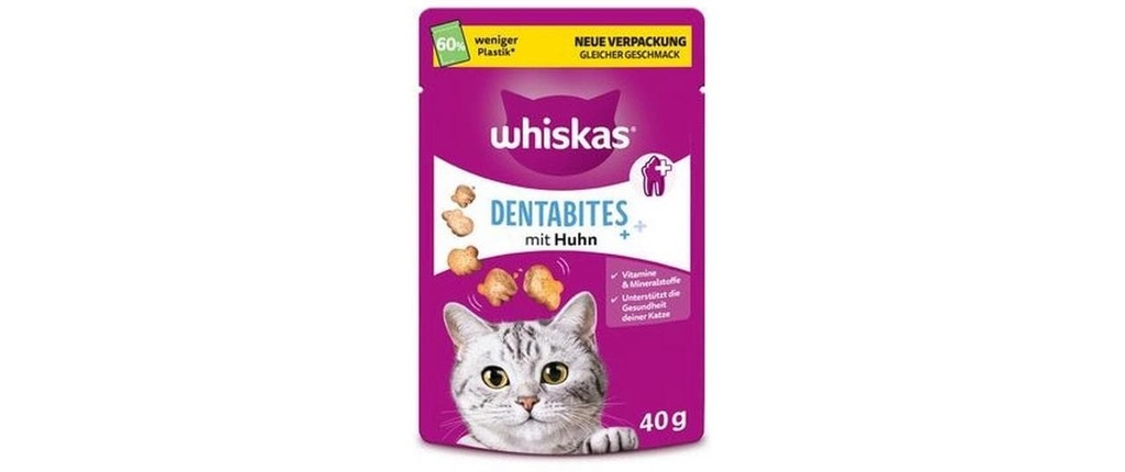 Whiskas Collation pour chat Dentabites au poulet, 6 x 40g