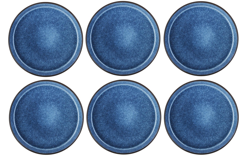 Bitz Assiette non décorative Ø 27 cm, 6 Pièce/s, Noir/Bleu foncé