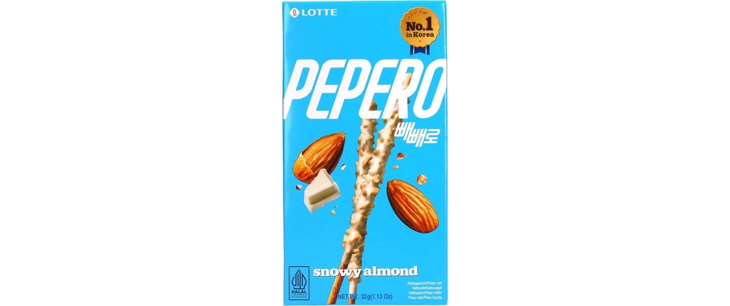 LOTTE Bâtonnets de biscuits Pepero Snowy Almond 32 g