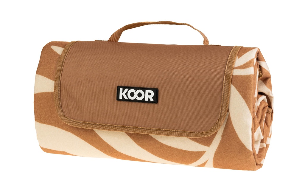 KOOR Couverture de pique-nique Leaves, marron 135 x 160 cm
