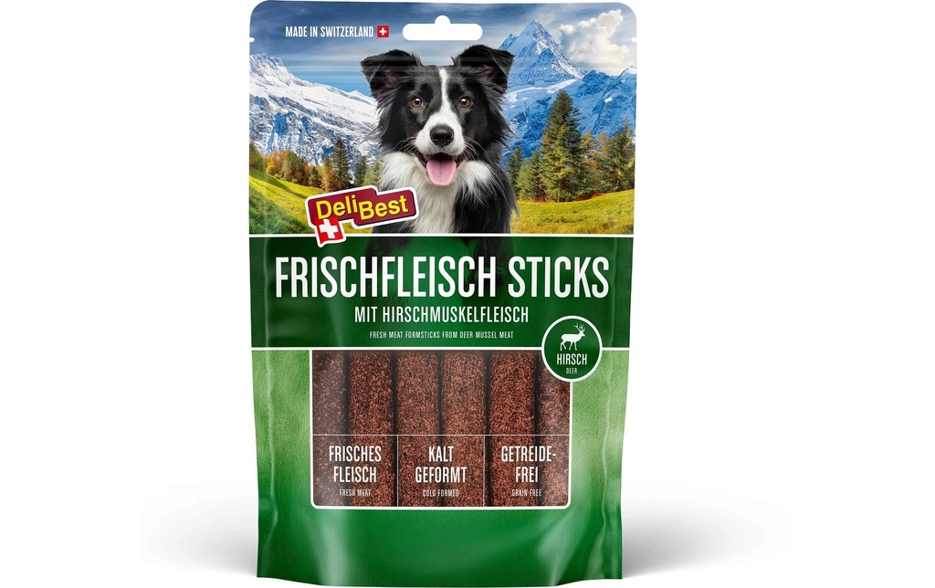 DeliBest Bâtonnet à mâcher 10 cm Sticks Cerf, 5 Pièces