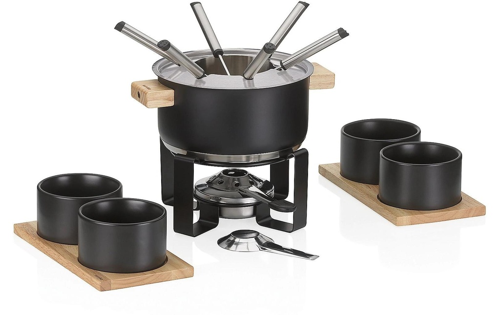 Kela Service à fondue à la viande Gunten 16 Pièce/s, Noir