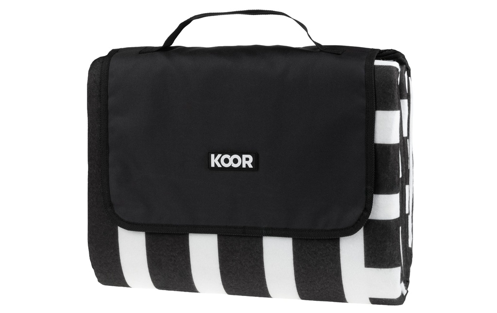KOOR Couverture de pique-nique Check, noir/blanc 200 x 250 cm