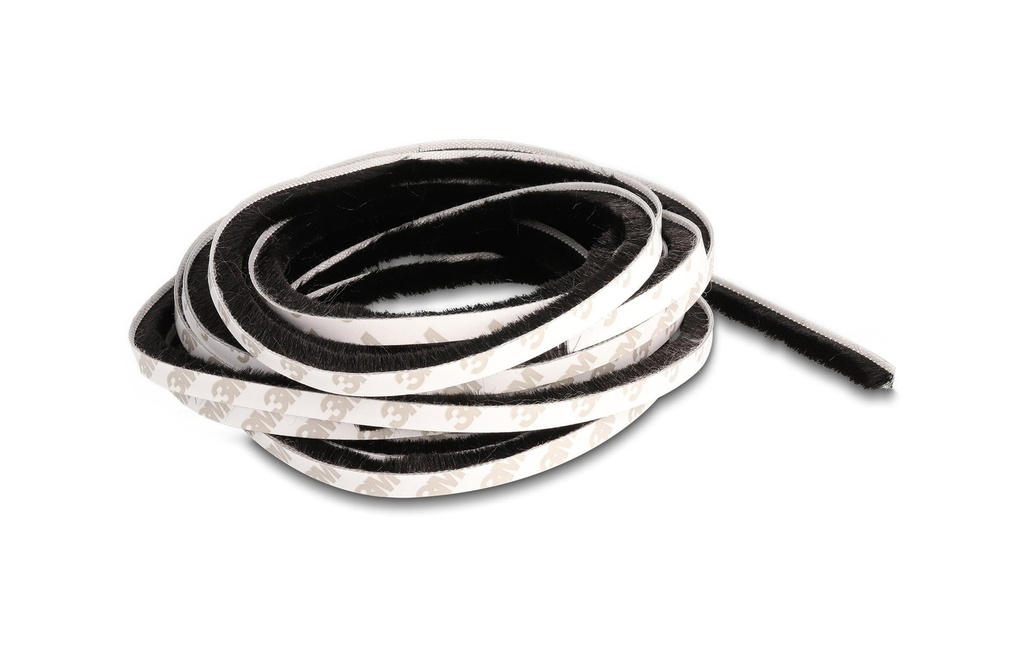 Delock Bandes de brosses autocollantes noir, 8mm – 5m