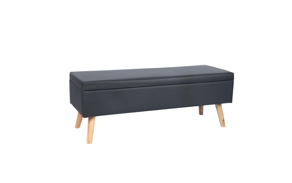 relaxdays Banc avec espace de rangement 110 x 40 cm, Noir