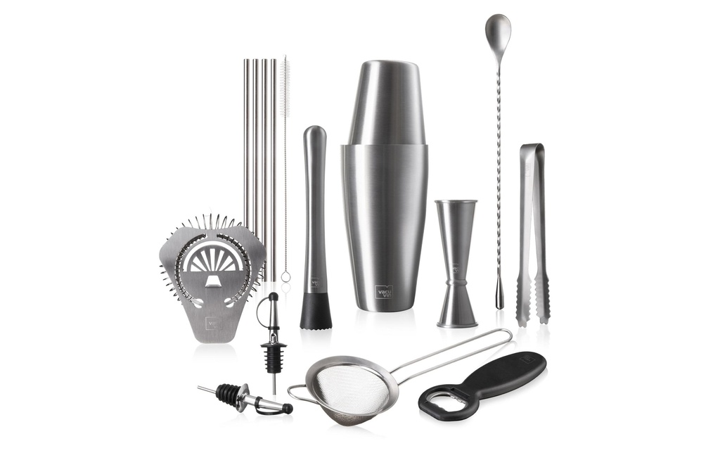 Vacuvin Kits à cocktail Set à cocktail 14 pièces 0.7 l, Acier inoxydable