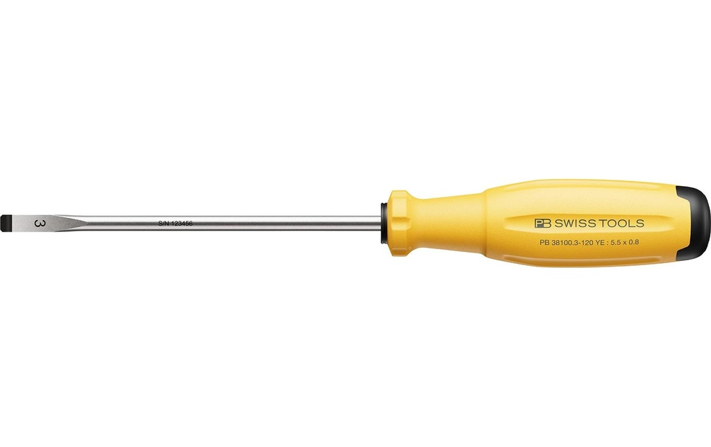 PB Swiss Tools Tournevis à fente SwissGrip Evo PB 38100.3-120 jaune