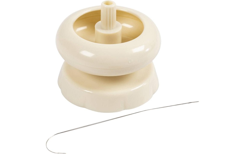 Creativ Company Auxiliaire d’enfilage Carrousel de perles avec aiguille, 7 x 7 cm