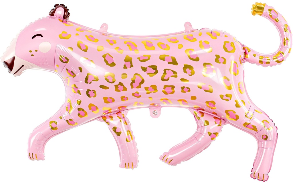 Partydeco Ballon en aluminium Leopard Doré/Rose