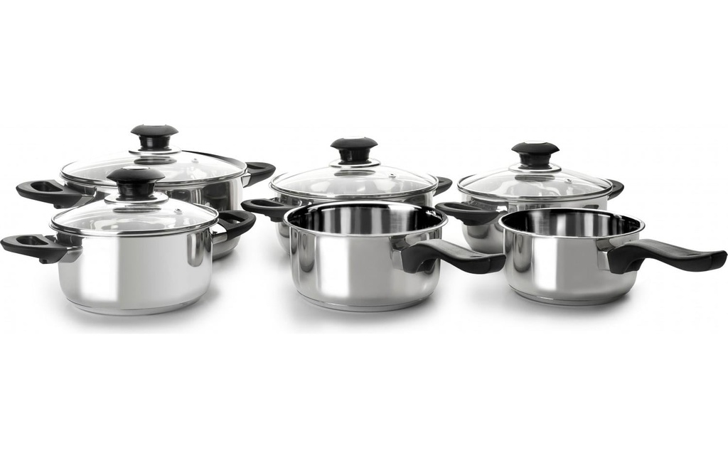 Ibili Set de casseroles Optima (6 casseroles) 14 cm/16 cm/18 cm/20 cm/22 cm