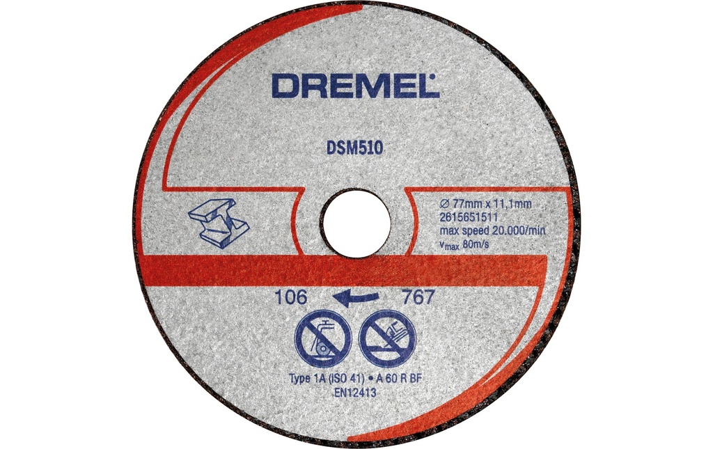 Dremel Disque à trancher DSM510 métal, Ø 77 mm, 3 pièces