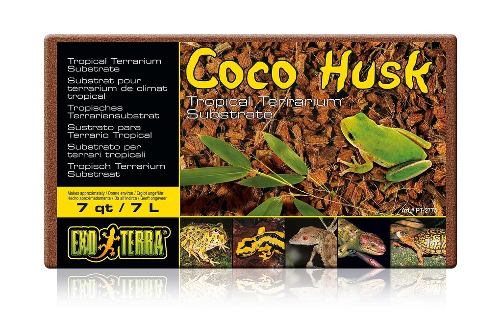 Exo Terra Substrat de sol Coco Husk – Brique, 7 l