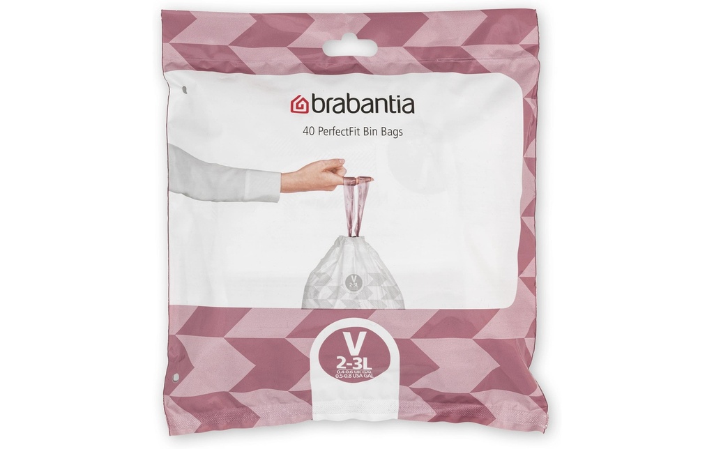 Brabantia Sac à ordures ménagères PerfectFit V 2-3 l, 40 Pièce/s