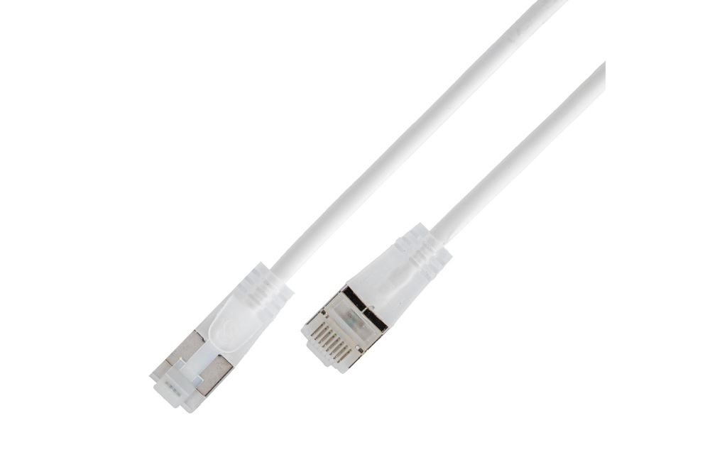 SLIM Câble patch slim RJ-45 - RJ-45, Cat 6A, U/UTP, 7.5 m, Blanc