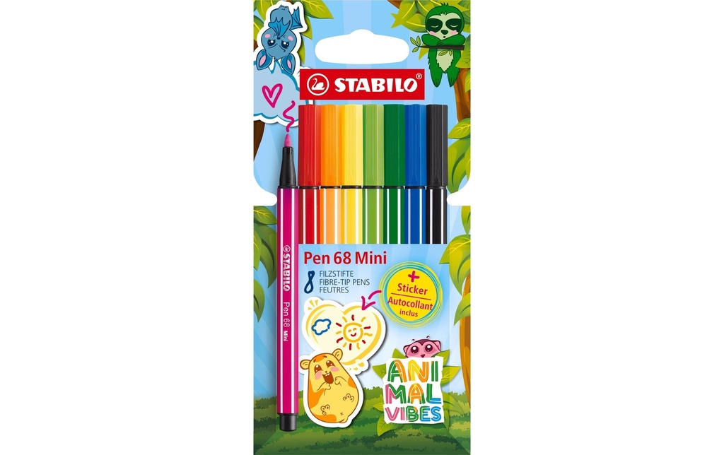 STABILO Pen 68 Animal Vibes av.stick (8 pces)
