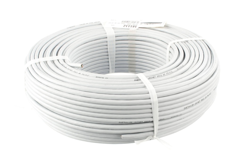 Dätwyler IT Infra Câble de renvoi CU 5502 4P Flex Cat 5e, S/UTP, 100 m, Gris