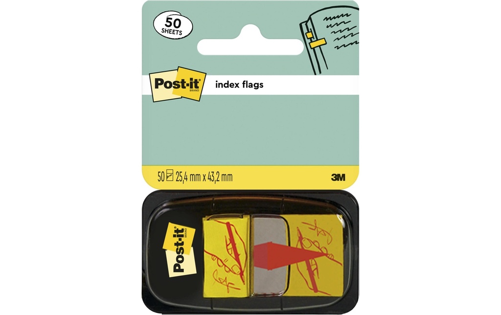 Post-it Marque-page Post-it «Sign here» Jaune, 1 Pièce/s
