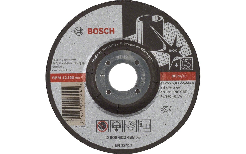 Bosch Professional Disque à ébarder coudé Expert for Inox, 125 x 6 mm