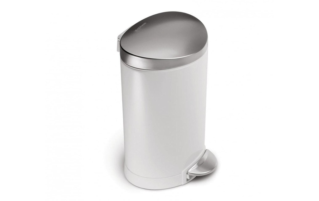 Simplehuman Poubelle à pédale CW1835CB 6 litres, blanc, résistant aux empreintes digitales