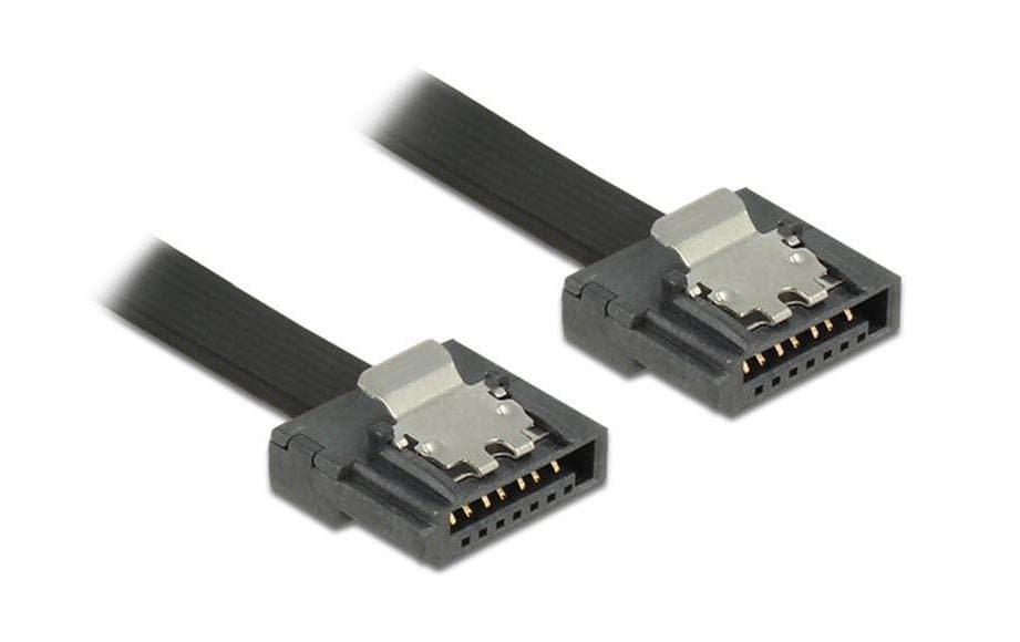 Delock Câble SATA3 noir, clip, flexible, 20 cm