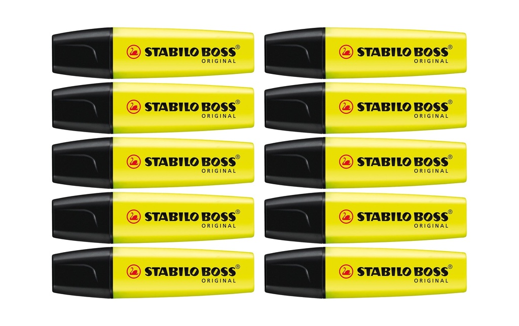 STABILO Surligneur Boss Original 10 pièces, jaune