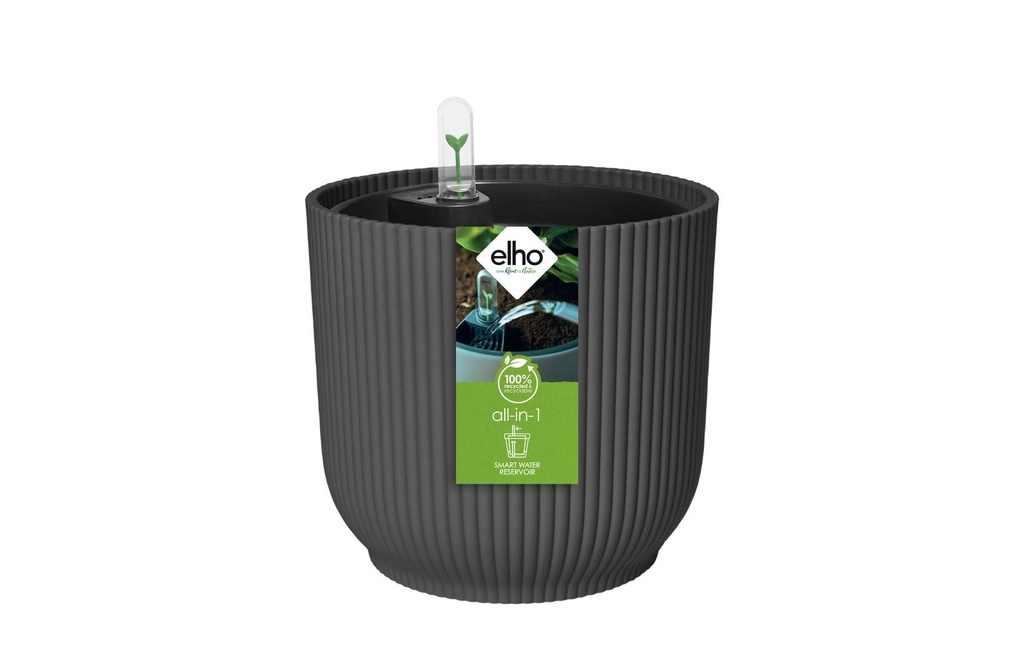 Elho Pot de fleur All-in-1 Vibes rond 25 + Swi 24 Noir